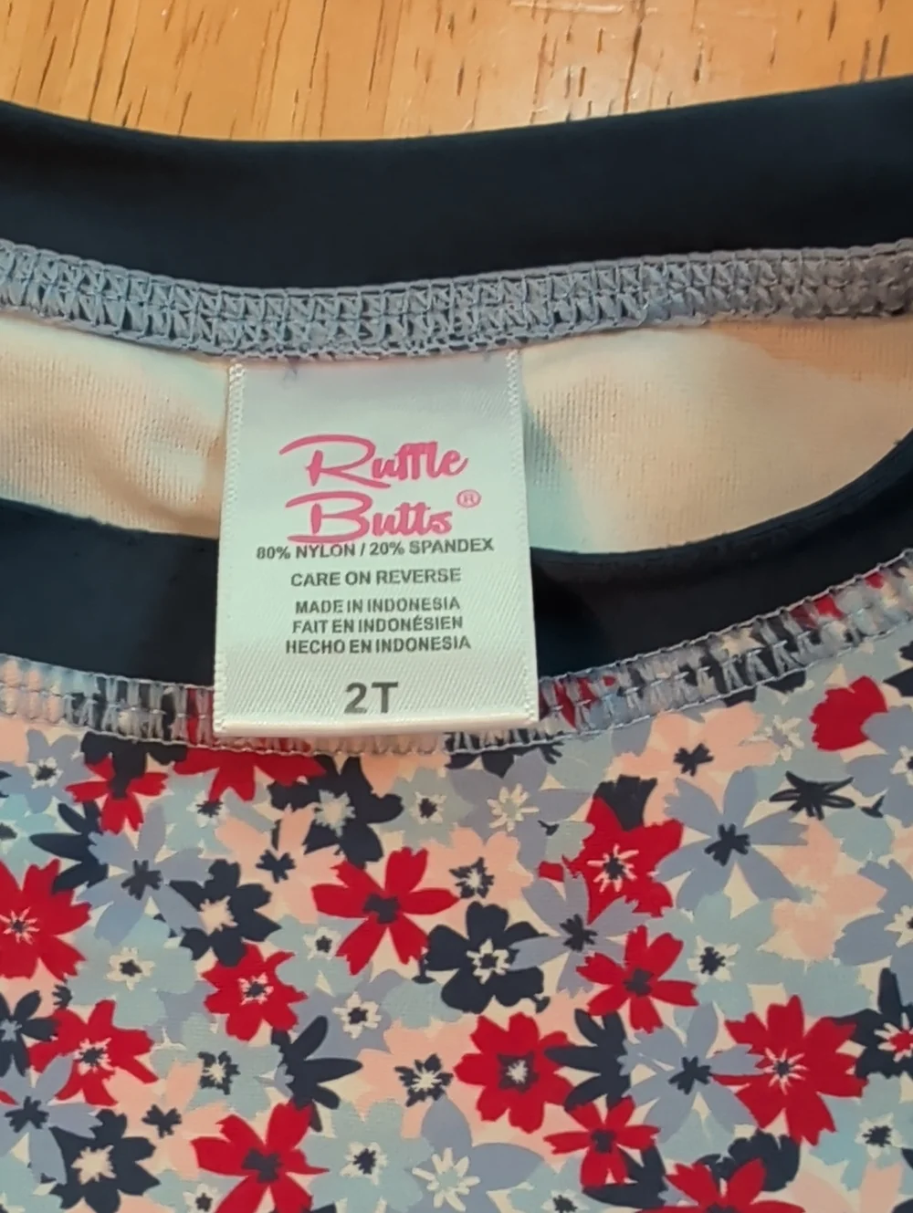 Red White And Bloom Ruffle Butts Swim